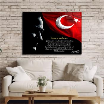 Yatay Vatan Temalı Cam Tablo 173