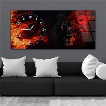 Yatay Saatli Yandan Sanat Temalı Cam Tablo 308