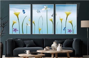 Alüminyum Çerçeveli Sanat Temalı 3lü Set CAM Tablo 0068