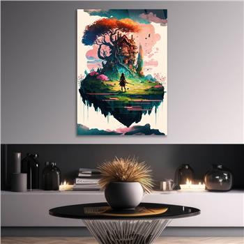 Dikey Sanat Temalı Cam Tablo 323