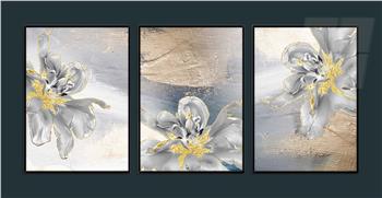 Alüminyum Çerçeveli Sanat Temalı 3lü Set MDF Tablo 0062