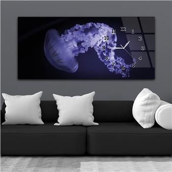 Yatay Saatli Yandan Sanat ve Doğa Temalı Cam Tablo 219