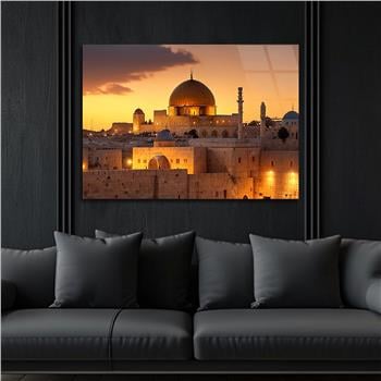 Yatay Dini Temalı Cam Tablo 187