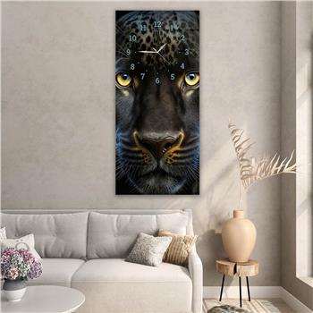 Vertikales bedrucktes Glas Kunst und Naturthema mit Uhr Oben  079