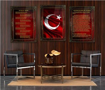  3lü Set VatanTemalı Cam Tablo 16