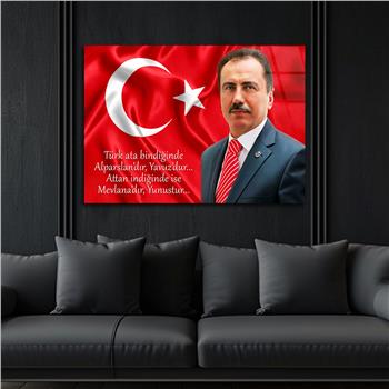 Yatay Vatan Temalı Cam Tablo 175