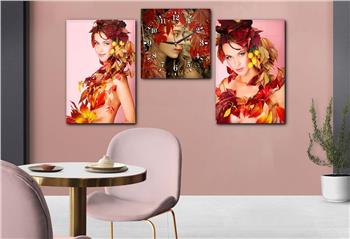 SANAT TEMALI  CAM TABLO SAAT SETİ 