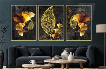 Alüminyum Çerçeveli Sanat Temalı 3lü Set CAM Tablo 0058