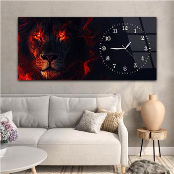 Yatay Saatli Yandan Sanat Temalı Cam Tablo 307