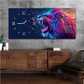 Yatay Saatli Yandan Sanat Temalı Cam Tablo 346