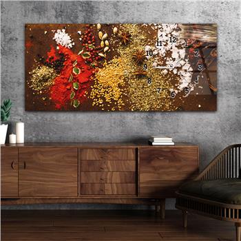 Yatay Saatli Yandan Sanat ve Doğa Temalı Cam Tablo 218