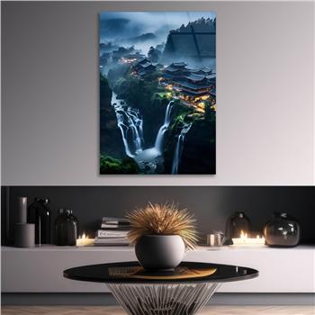 Dikey Doğa Temalı Cam Tablo 243