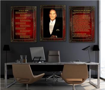  3lü Set VatanTemalı Cam Tablo 39