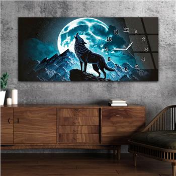 Horizontal bedrucktes Glas mit Nationenthema und einer Uhr an der Seite 021