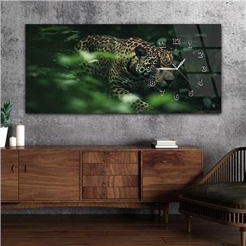 Horizontal bedrucktes Glas mit Kunst und Naturthema und einer Uhr an der Seite 133