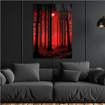 Dikey Doğa Temalı Cam Tablo 254