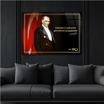 Yatay Vatan Temalı Cam Tablo 148