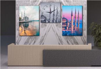 Ensemble de Tableaux et d’horloge 2 pièce sur le thème religieux