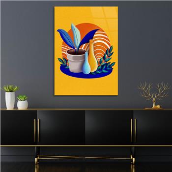 Dikey Sanat Temalı Cam Tablo 541