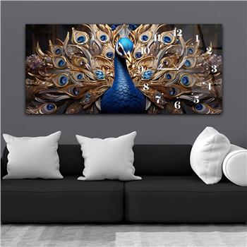 Yatay Saatli Yandan Sanat Temalı Cam Tablo 270