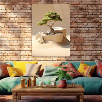 Dikey Doğa Temalı Cam Tablo 400