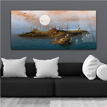 Horizontaal, Aan De Zijkant Voorzien Van Een Klok, Religieus Thema Gehard Glasschilderij 002