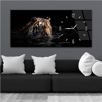 Yatay Saatli Yandan Sanat Temalı Cam Tablo 277