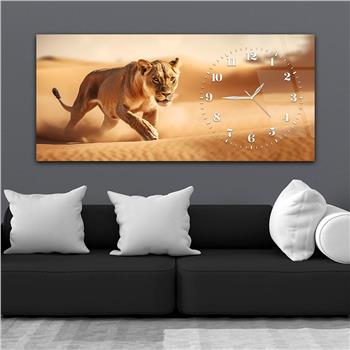 Yatay Saatli Yandan Sanat Temalı Cam Tablo 365