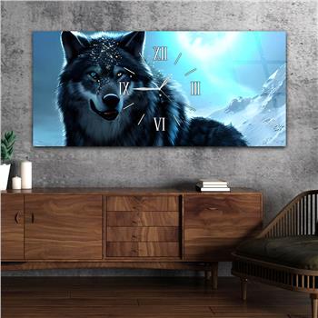 Horizontaal, in Het Midden Voorzien Van Een Klok, Kunst En Natuur Thema Gehard Glasschilderij 102