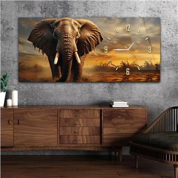 Yatay Saatli Yandan Sanat Temalı Cam Tablo 286