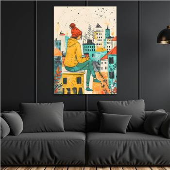 Dikey Sanat Temalı Cam Tablo 359