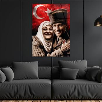Dikey VatanTemalı Cam Tablo 228