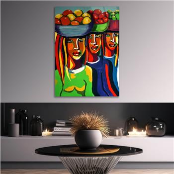 Dikey Sanat Temalı Cam Tablo 393