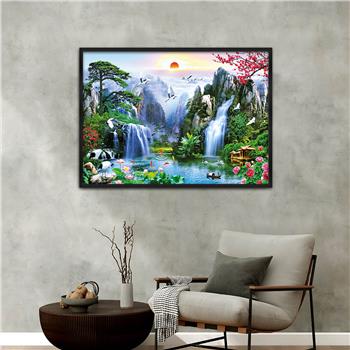 bedrucktes Glas mit Aluminiumrahmen und Natur Themen 