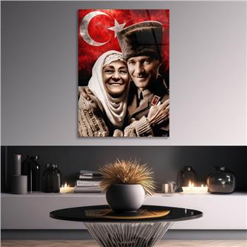 Dikey VatanTemalı Cam Tablo 228