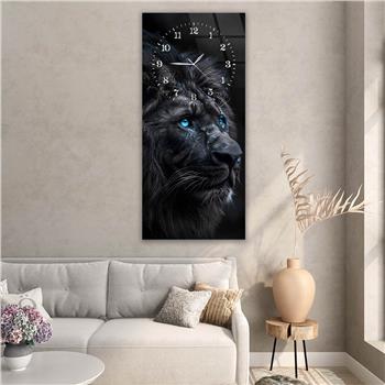 Dikey Üstten Saatli Sanat Temalı Cam Tablo 087