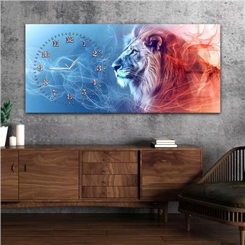 Yatay Saatli Yandan Sanat Temalı Cam Tablo 339