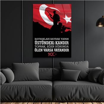 Dikey VatanTemalı Cam Tablo 162