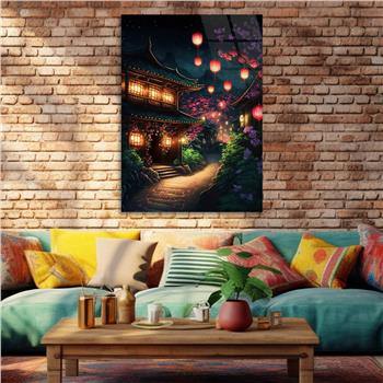 Dikey Sanat Temalı Cam Tablo 527