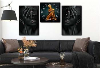 Kunst Thematisches 2-teiliges bedrucktes Glas und Uhrenset