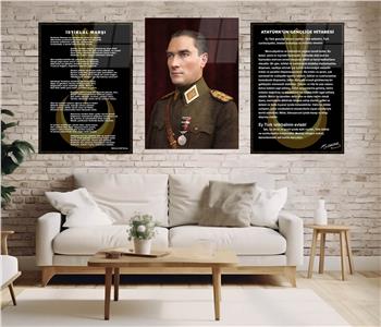  3lü Set VatanTemalı Cam Tablo 24