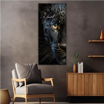 Vertikales bedrucktes Glas Kunst und Naturthema mit Uhr Oben  080