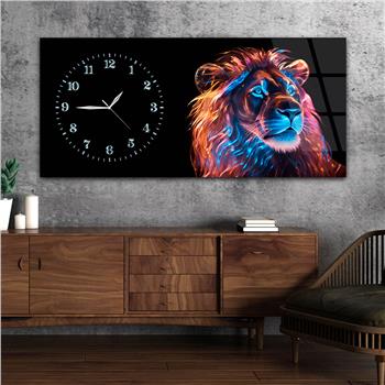 Yatay Saatli Yandan Sanat Temalı Cam Tablo 303