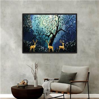 Aluminium Omlijste Natuur Thema Geharde Glasschilderij 160