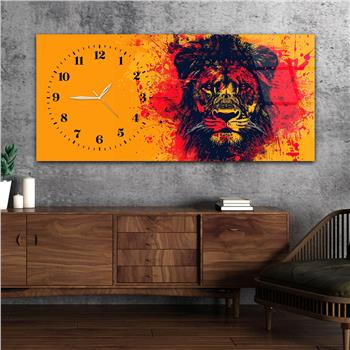 Yatay Saatli Yandan Sanat Temalı Cam Tablo 357