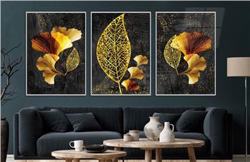 Alüminyum Çerçeveli Sanat Temalı 3lü Set CAM Tablo 0058