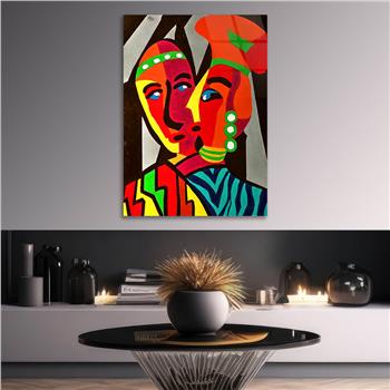 Dikey Sanat Temalı Cam Tablo 390