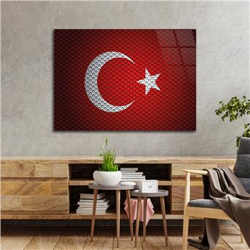 Yatay Vatan Temalı Cam Tablo 151