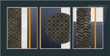 Alüminyum Çerçeveli Sanat Temalı 3lü Set MDF Tablo 0057