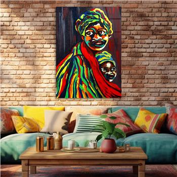 Dikey Sanat Temalı Cam Tablo 394